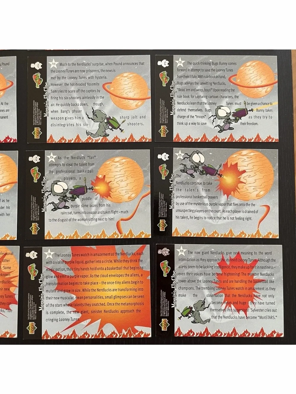 1996 Upper Deck Space Jam Marvins Flip Clips 24 Cards